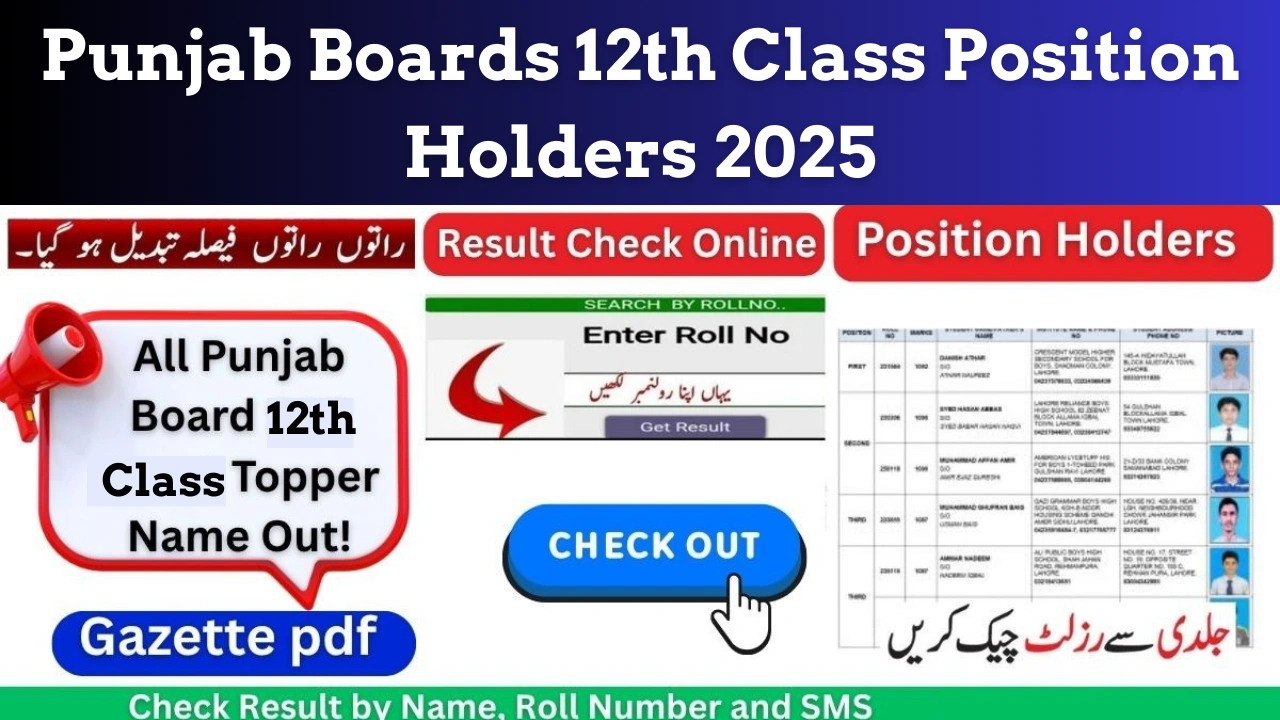 Punjab Boards 12th Class Position Holders 2025 – Check Full Toppers List by Board