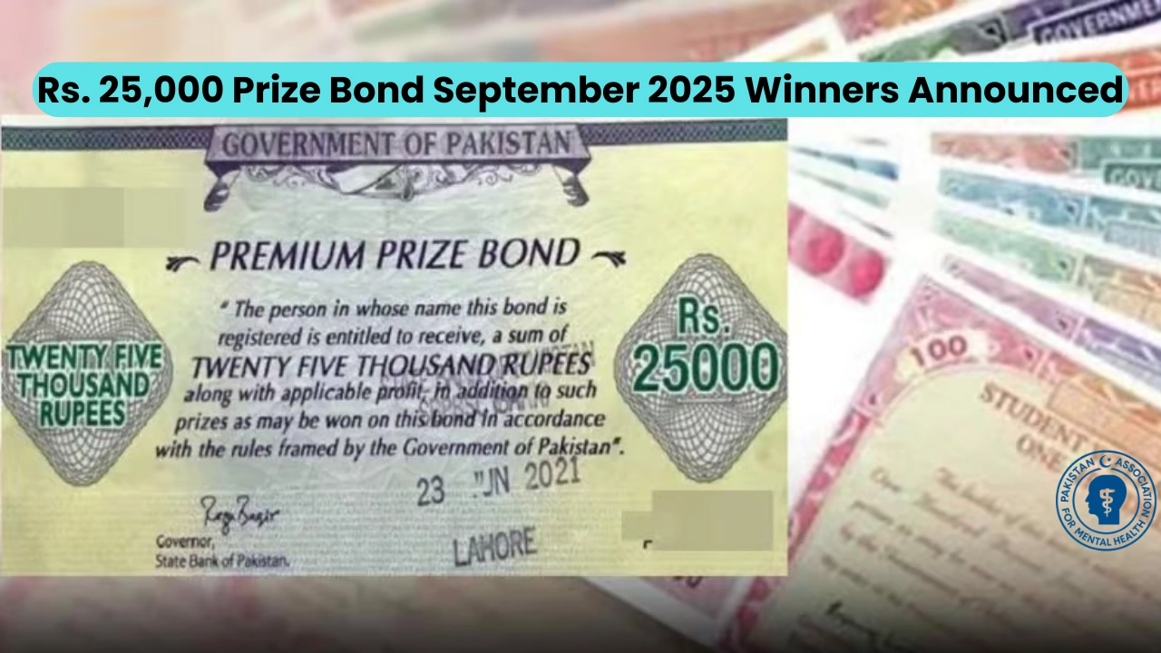 Rs. 25,000 Prize Bond September 2025 Winners Announced – Full Draw List & Prize Details