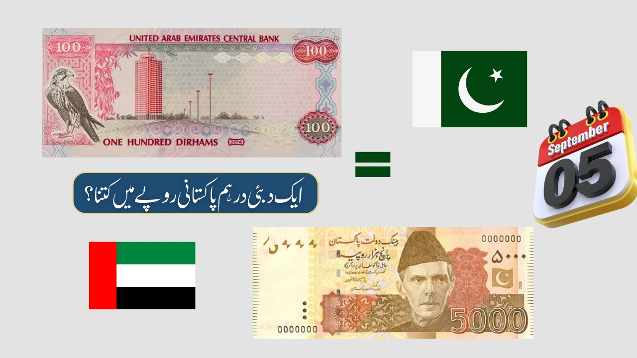 Today Dubai (UAE) Dirham to Pakistani Rupee — Latest Rate (05 September 2025)